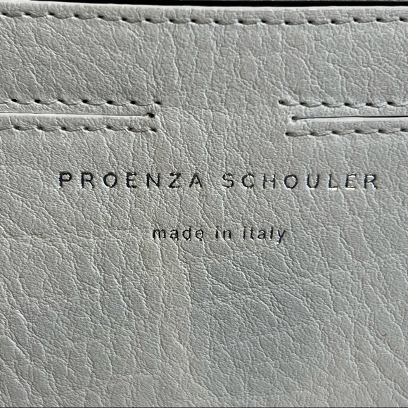 COPY - PROENZA SCHOULER white grainy calf skin Italian leather PS11 Wristlet cl… - Picture 3 of 13